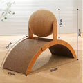 2-in-1 Wooden Cat Scratching Ball & Sisal Scratcher - Durable Paw Wood Scraper for Happy Cats
