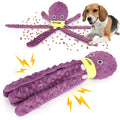 Vibrant Purple & Blue Plush Octopus Dog Toy with Squeaker - Fun Interactive Chew Toy for Medium Dogs, Perfect for Hiding Treats!